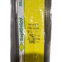 Стяжки черного цвета SapiSelco 12.5х1000 мм, полиамид 6.6, уп. 50 шт. SEL.3.453R
