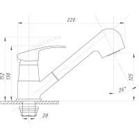 Смеситель для кухни с выдвижной лейкой ПРОФСАН ПСМ тип ГОСТ См-МОЦБИвА PSM-104-33