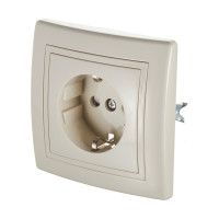 Розетка Aling-conel PRESTIGE 16A 250В с фарфоровой вставкой и защитой, бежевая 601.999 113026