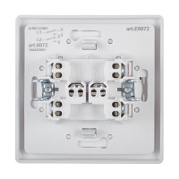 Двухклавишный проходной выключатель Aling-conel PRESTIGE 10AX 250В, белый 6072.00