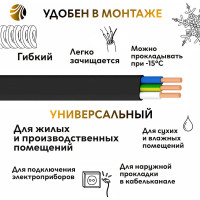 Кабель ОРЕОЛ ВВГп-НГ А 3х2,5 мм ГОСТ 100 м 00000046277