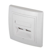 Коммуникационная двойная розетка Aling-conel PRESTIGE RJ45 Cat6 UTP, белая 615.00 113032