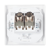 Коммуникационная двойная розетка Aling-conel PRESTIGE RJ45 Cat6 FTP, белая 615S.000 114015