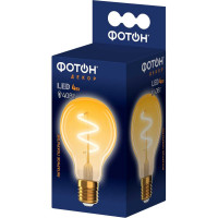 Светодиодная лампочка ФОТОН филаментная LED FL A60-S 4Вт E27 2200К, теплый свет, 23976