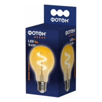 Светодиодная лампочка ФОТОН филаментная LED FL A60-S 4Вт E27 2200К, теплый свет, 23976