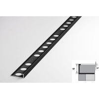 Профиль окантовочный L-образный алюминиевый ЛУКА 6 мм, 2,7 м, 5 шт, Черный УТ000031066