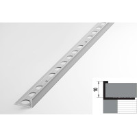 Профиль окантовочный L-образный алюминиевый ЛУКА 10 мм, 2,7 м, 5 шт, Серебро УТ000021235