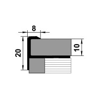 Профиль угловой алюминиевый ЛУКА 20х8 мм, 2,7 м, 5 шт, декоративный, Черный УТ000023601