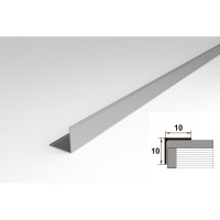 Угловой профиль ЛУКА алюминиевый, анодированный, 10х10х1 мм, 2,7 м, 5 шт, серебро УТ000030997