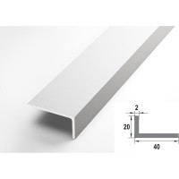 Декоративный угловой профиль ЛУКА алюминиевый, 40х20х2 мм, 2,7 м, 5 шт./уп. белый УТ000020866