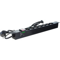 Блок розеток ITK PDU 7 роз. нем.ст. с выкл 1U каб.2м вилка нем.ст ПВХ черный PH12-7D1-P