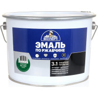 Эмаль Эксперт по ржавчине 3 в 1 полуматовая, зеленый RAL 6002, 10 кг 28332
