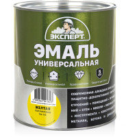 Универсальная алкидная эмаль ЭКСПЕРТ полуматовая, желтая, 2.5 кг 30498