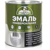 Универсальная алкидная эмаль ЭКСПЕРТ полуматовая, серая, 2.5 кг 30497