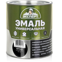 Универсальная алкидная эмаль ЭКСПЕРТ полуматовая, черная, 2.5 кг 30501