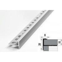 Профиль угловой алюминиевый ЛУКА 20х8 мм, 2,7 м, 5 шт, анодированный, Серебро УТ000023596