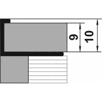 Профиль окантовочный L-образный алюминиевый ЛУКА 10 мм, 2,7 м, порошковое покрытие, Черный УТ000013592