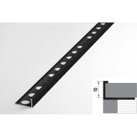 Профиль окантовочный L-образный алюминиевый ЛУКА 10 мм, 2,7 м, 5 шт, Черный УТ000021237