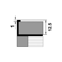 Профиль окантовочный L-образный алюминиевый ЛУКА (5 шт, 12,5 мм, 2,7 м, анодированный, Серебро) УТ000021244
