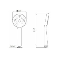Лейка для душа Melodia della vita 1 функция, d100 мм, L235 мм чёрный мат. 14510