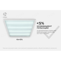 Универсальная светодиодная панель OGM "Армстронг", 36Вт, 3300Лм, 6500К, 595х595х19мм. O42-002