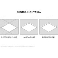 Универсальная светодиодная панель OGM "Армстронг", 36Вт, 3300Лм, 4000К, 595х595х19мм. O42-001