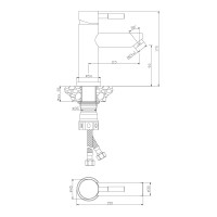 Смеситель для раковины, нержавеющая сталь OLIVE'S BALEAR 13100BL