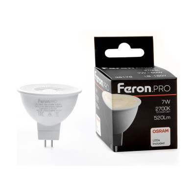 Светодиодная лампа FERON PRO LB-1607 G5.3 7W 2700K, 38179