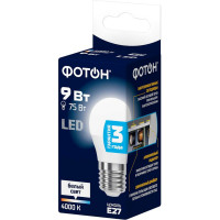 Светодиодная лампа ФОТОН LED P45 9Вт E27 4000K белый свет 24018
