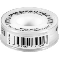 ФУМ лента PROFACTOR PF Professional белая Ф55 мм 12мм х 0,1мм х 12м PF FE 532
