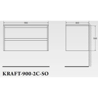Подвесная база под раковину BelBagno KRAFT-900-2C-SO-RT Rovere Tabacco