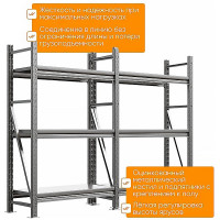 Металлический стеллаж IRONMEBEL Optimus Pro h-2000 Zn, 3 яруса 1500х600 M-СГР20001500600ОЦ3