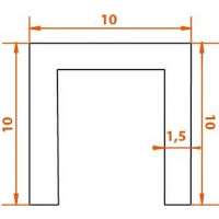 Нижняя направляющая MORELLI TRACK-B 10x10x10, 1 метр 9010077
