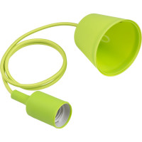 Пластиковый патрон TDM Е27 с подвесом 1 м, зеленый SQ0335-0064