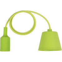 Пластиковый патрон TDM Е27 с подвесом 1 м, зеленый SQ0335-0064