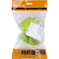 Пластиковый патрон TDM Е27 с подвесом 1 м, зеленый SQ0335-0064