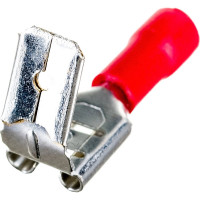 Изолированная клемма "мама"+"папа" Nord-Yada 2в1 6.3мм+штекер-6.3мм 0.5-1.5кв.мм (красная) 906329