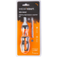 Реверсивная отвертка с набором бит WIEDERKRAFT SL+PH, 6 предметов WDK-SR2007