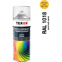 Универсальная алкидная эмаль Texon цинково-желтый RAL 1018, аэрозоль, 520 мл TX186365