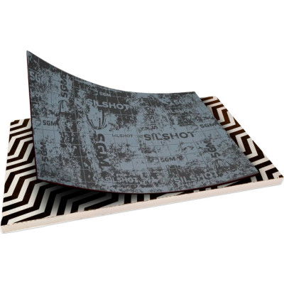 Шумоизоляция для автомобиля SGM Silshot набор 5 листов (большие листы 0.5х0.7м/ толщина 6 мм)/ звукоизолирующий сэндвич SGM.SS.6.05X080.5