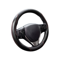 Оплетка KRAFT эко-кожа с карбоновыми вставками, размер M, 38 см, черная KT 800343