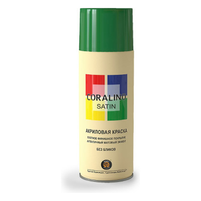 Краска аэрозольная полуматовая CORALINO SATIN RAL6029 Зеленая Мята CS6029