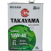 Моторное масло TAKAYAMA Safetec SAE 10W-40, API SL, ACEA A3/B4, 4 л 605591