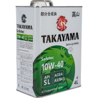 Моторное масло TAKAYAMA Safetec SAE 10W-40, API SL, ACEA A3/B4, 4 л 605591