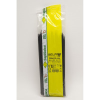 Стяжки черного цвета SapiSelco 2.5x200 мм, полиамид 6.6, уп. 100 шт. SEL.3.205R