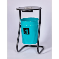 Металлическая уличная урна ПРОФМЕТСТИЛЬ бирюзовая, с пепельницей 604