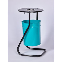 Металлическая уличная урна ПРОФМЕТСТИЛЬ бирюзовая, с пепельницей 604