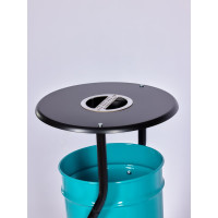 Металлическая уличная урна ПРОФМЕТСТИЛЬ бирюзовая, с пепельницей 604