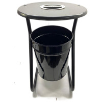 Металлическая уличная урна ПРОФМЕТСТИЛЬ черная, с пепельницей 609