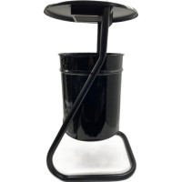 Металлическая уличная урна ПРОФМЕТСТИЛЬ черная, с пепельницей 609